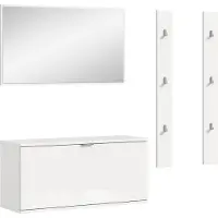Ebuy24 ProjektX ensemble d'armoires de rangement 3 éléments blanc brillant.