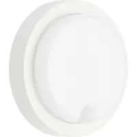 Telefunken Applique murale d'extérieur LED DORTMUND, 12 W, 1150 lm, IP44, blanc, plastique, Ø 17 cm