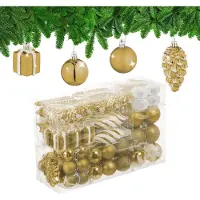 Relaxdays Ensemble de boules de Noël (72x)