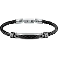 Morellato Bracelet - Morellato - Sqh59 - Acier Et Cuir - Noir - 19.5+1.5cm