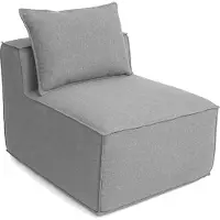 MCW Fauteuil/accessoires pour canapé -O54, fauteuil lounge, partie centrale rembourrée, tissu/textile (300 g/m²) 63 x 75 x 97 cm ~ gris clair