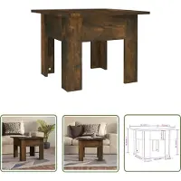The Living Store Table basse chêne fumé 55x55x42 cm bois composite