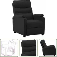 The Living Store Fauteuil Relax Noir Similicuir