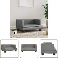 The Living Store lit pour chien gris 60x40x30 cm simili cuir