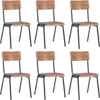 vidaXL Chaises de salle à manger 6 pcs. Marron Contreplaqué - Chaises de salle à manger