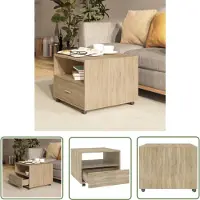 The Living Store Table basse Chêne Sonoma 55x55x40 cm Matériau dérivé du bois