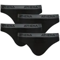 Athena Slips BASIC COTON Pack de 4 hommes - Noir - EU XL