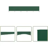 The Living Store Tissu brise-vent 5 pièces 600 x 160 cm Vert