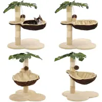 vidaXL Arbre à chat avec griffoir en sisal 50 cm Beige et brun - Arbre à chat - Arbre à chat - Arbres à chats