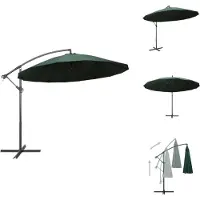 vidaXL Parapluie vert 3 m Mât en aluminium - Parasols & ombrelles