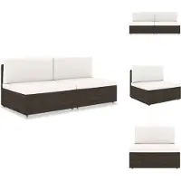 The Living Store Modulares 2-Sitzer-Sofa Poly Rattan Braun