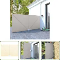 The Living Store Éventail latéral de terrasse pliable Crème 400×200 cm