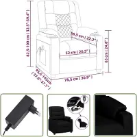 The Living Store Fauteuil relax électrique noir similicuir
