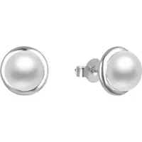 Beneto Boucles d'oreilles élégantes en argent avec perles AGUP2685P (L), (Argent, Perle)