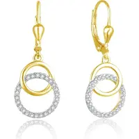 Beneto Boucles d'oreilles élégantes plaquées or avec zircons AGUC2707-RHG (L), (kubická zirkonie)