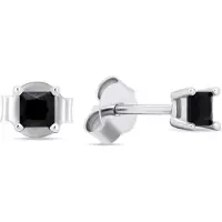 Brilio Silver - Boucles d'oreilles Silver stud withack zircons EA592WBC, (Argent)