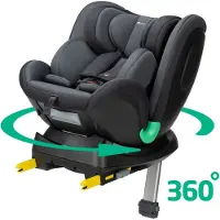 Bebeconfort EvolveFix Plus i-Size, Siège-auto 360 pivotant, 0-12 ans, 40-150 cm, pivotant, 10 positions d'appui-tête, 4 positions allongées, Tinted Black