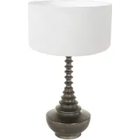 Steinhauer Anne Lighting - lampe de table - Bois - noir - bois lin - Ø 40cm - E27 - 3760ZW