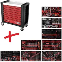 Ks Tools Performanceplus Jeu de servantes d'atelier P25 avec 564 outils pour 8 tiroirs ( 825.8564 )