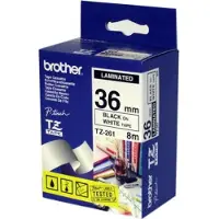 Brother - rouleau (3,6 cm x 8 m) de ruban adhésif laminé - pour P-Touch PT-3600, 530, 550, 9200, 9400, 9500, 9600, 9700, 9800, D800, E800, P900, P950 (TZ-261)