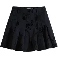 Desigual Femmes, Jupe, Black Polyester Women Skirt, Noir, (XS)