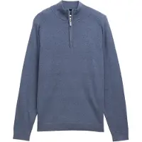 Tom Tailor 1047569 Basic Knit Troyer Sweater Bleu L Homme
