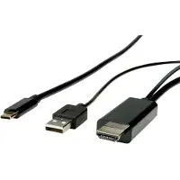 Roline Câble adaptateur USB type C - HDMI + USB A, ST/ST, 1 m