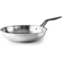 Lacor Poêle - Poêle à frire en acier inoxydable - Base thermodiffuseur, compatible avec l'induction, lavable au lave-vaisselle, Ø 22 cm