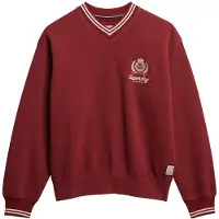Superdry Country Club Loose V Crew Sweatshirt Rouge XL Femme