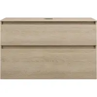 Burgbad Lin20 meuble sous-lavabo avec plan de toilette, 2 tiroirs, 1002x552x661mm, WXOD100F5355