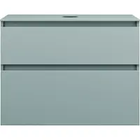 Burgbad Lin20 meuble sous-lavabo avec plan de toilette, 2 tiroirs, 802x552x661mm, WXOD080F5395