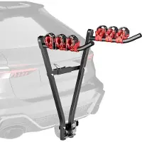 Wiltec Porte vélos d’attelage – capacité 3 vélos, 45 kg – en Acier Q235 – pour Boule d’attelage – vélos tout terrain, VTT, VAE, vélos électriques – avec Sangles en nylon