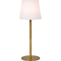 Lucide TYON - Lampe de table rechargeable, pour intérieur et extérieur - Batterie intégrée - Finition or mat / laiton