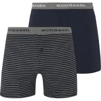 Scotch & Soda Modal Knit Boxers 2 Units Bleu,Gris XL Homme