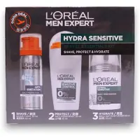 L'Oréal Coffret de voyage Paris : Crème de jour et de nuit hydratante et régénérante sans alcool pour homme Expert 50 ml + Déodorant anti-transpirant