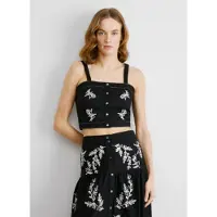 Pepe Jeans pour femme. PL305051 Top en popeline de coton Earby noir (XL), Casuel, Sans manches / bretelles