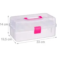 Relaxdays 10024158_52 Aufbewahrungsbox transparent 33,0 x 39,0 x 17,0 cm