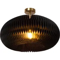 Lucide ARMONI – Plafonnier à encastrer, design plat – Ø 52 cm – 1 douille E27 – Noir