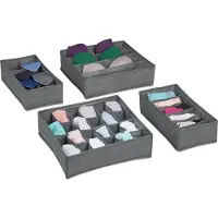 Relaxdays Organiseur de sous-vêtements (32 cm, 9.20 l, 4x)