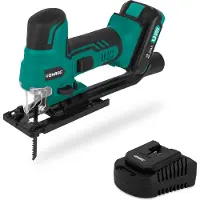 Vonroc Scie sauteuse sans fil 20 V – Poignée ergonomique | Avec batterie 2,0 Ah et chargeur rapide