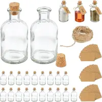 Relaxdays Verres décoratifs, Bocal de conservation, Transparent, Marron