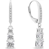 Brilio Silver - Boucles d'oreilles de luxe en argent avec zircons clairs EA1012W, (Argent)