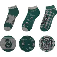 Harry Potter Unisexe, Chaussettes, Harry Potter: Slytherin(3 Paires), Vert, Multicolore, (Lot de 3, 35 - 45)