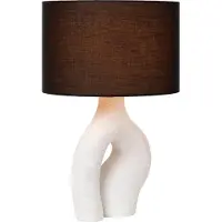 Lucide Lampe de table organique Forma Blanc avec capuche noire