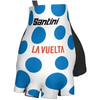 Santini La Vuelta Mountain Leader Short Gloves Blanc L