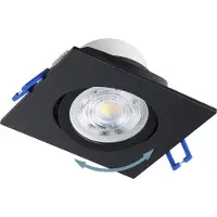 Eglo , lot de 3 spots encastrables Saliceto, spots de plafond à intensité variable, spots de plafond carrés en aluminium noir, lumière blanc chaud, 8,8 x 8,8 cm