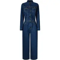 Pepe Jeans Shyla Denim Long Sleeve Jumpsuit Bleu XS Femme