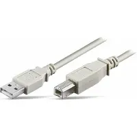 Helos USB 2.0 Anschlusskabel Serie A auf B, 5 m, grau, lose