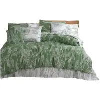 L'essentiel Maison , Lara - Green, Ensemble housse de couette Ranforce king-size (FR), Vert, 100 % COTON RANFORCE, 240 x 220 cm