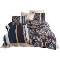L'essentiel Maison , 487, ensemble housse de couette king-size (FR), bleu foncé, 100 % POLYESTER-MICROSATIN, 240 x 220 cm